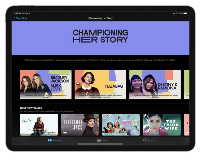 The Apple TV app also features content celebrating women