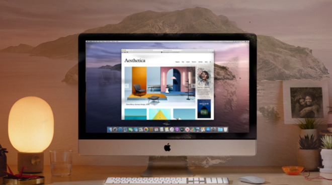 Mockup using Apple's iMac photography to show how a possible future machine could utilize wall space around it.