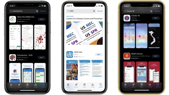 The App Store has many apps about public health, and Apple only wants official sources