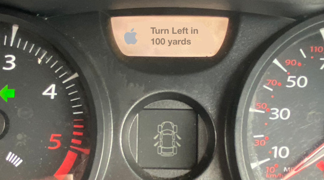 Future CarPlay versions will take over a car's own dashboard displays and fit navigation instructions there.
