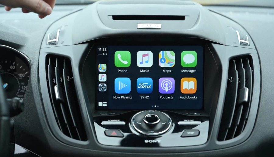 The current CarPlay using iOS 13. There's nothing wrong with that, but this display is to the right of the steering wheel, and so takes the driver's attention off the road.