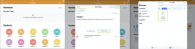 Apple's Schoolwork app lets teachers assign work to a whole class, or specific students. (Source: Apple)