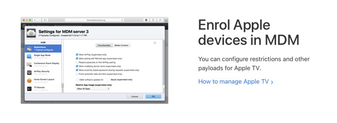 Apple provides a Mobile Device Management system for helping IT staff set up multiple iPads and Macs for remote learning