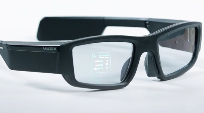A pair of Vuzix Blade Smart Glasses