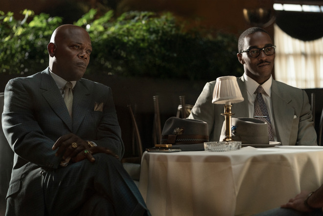 Samuel L. Jackson and Anthony Mackie in Apple TV+ movie The Banker (Apple)