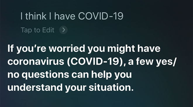 Apple's Siri Can Help Triage Users Who Ask About New Coronavirus