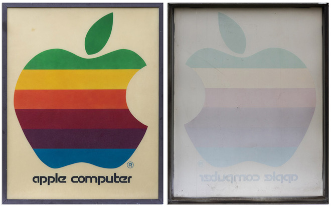 A retail sign for Apple Computer, circa 1976, said to have been displayed at an early authorized reseller.