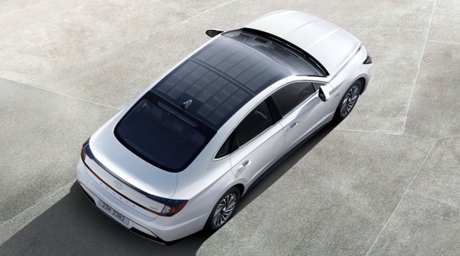 Hyundai is one of a few car manufacturers to offer solar panels built into a car.