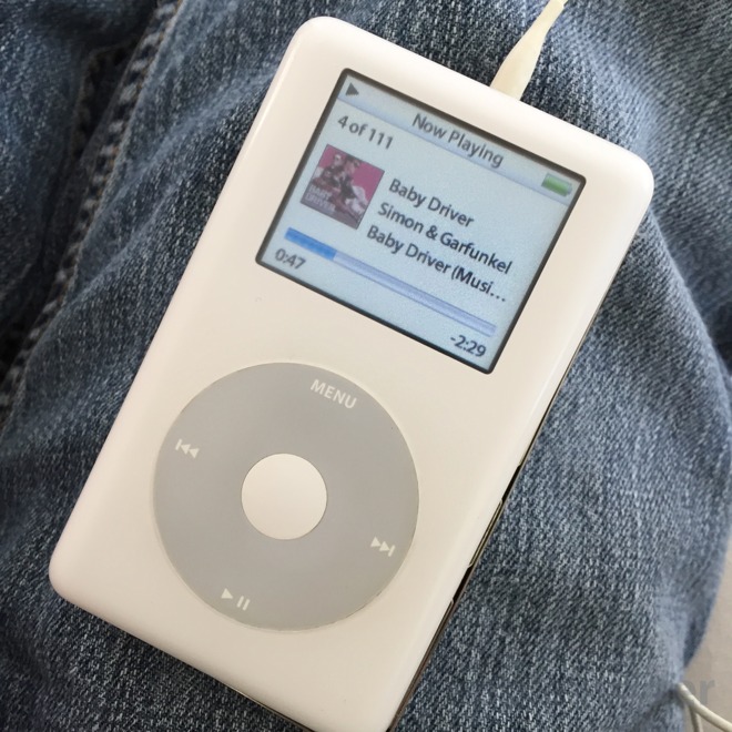 Apple iPod Classic playing Baby Driver