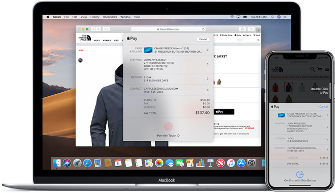 Apple users can make payments with Apple Pay on Mac and iOS.