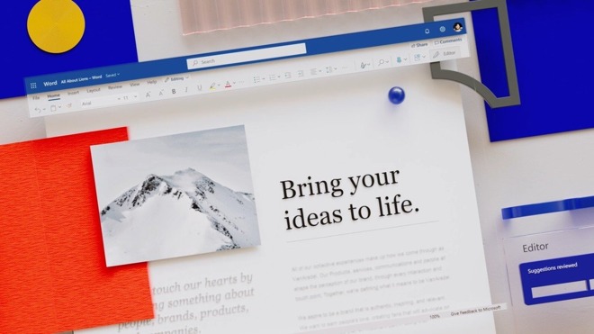 Microsoft Word editor view, in the new Microsoft 365