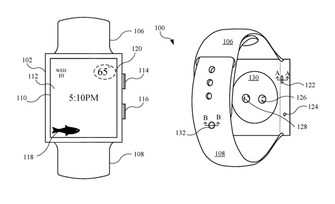 That's not a little fishy swimming under the Watch face. It's an example of an icon saying what activity the user is doing, in this case swimming