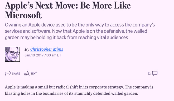 The WSJ incredibly imagined that Apple's Walled Garden was the problem and needed