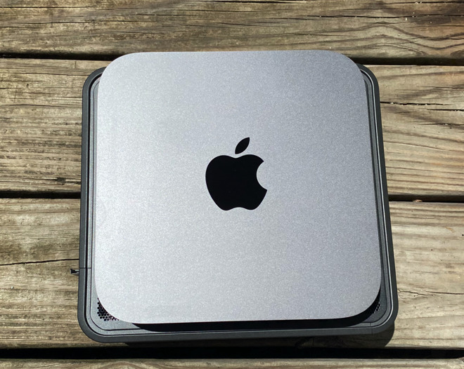 Apple Mac mini stacked on top of an Intel NUC 9 Pro kit