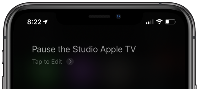 Siri being used to pause the Apple TV