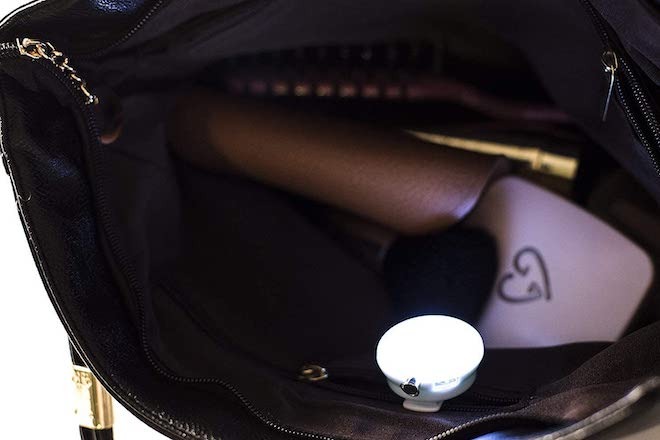 This small motion-activated device can light up even the darkest of bags.