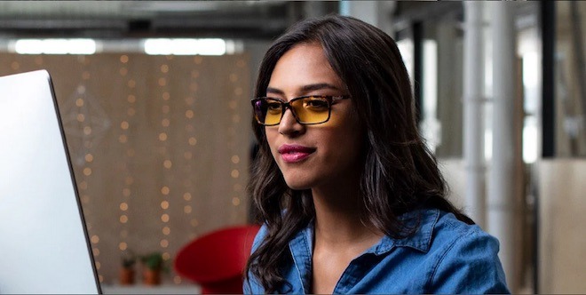 By blocking some blue light from screens, glasses like these may help relieve eye strain.