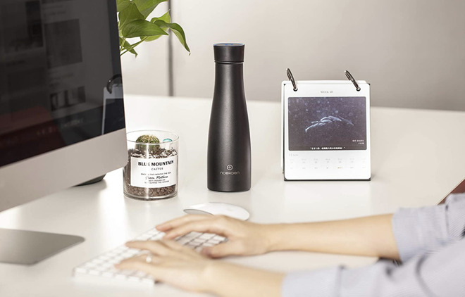 The smart LIZ water bottle can sanitize itself and remind you to drink