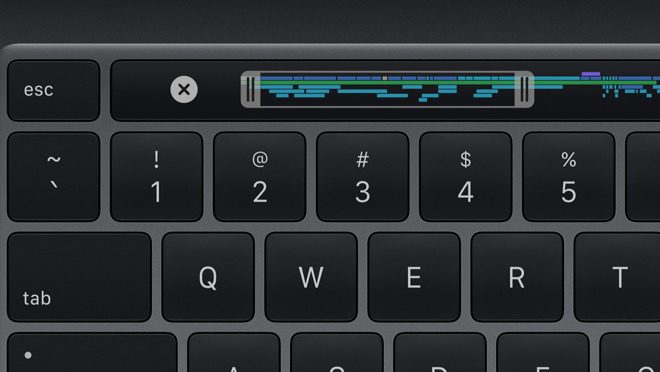 Keyboard on the 2020 13-inch MacBook Pro, including physical escape key