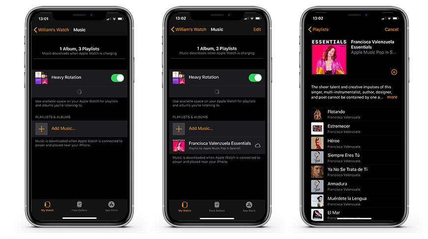 how to sync iphone music to apple watch