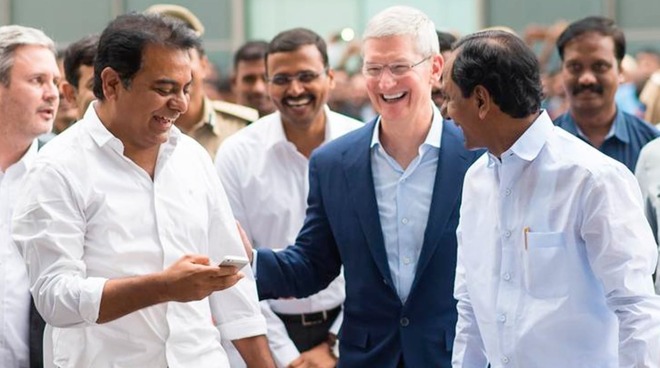 Apple CEO Tim Cook on a visit to India in 2016