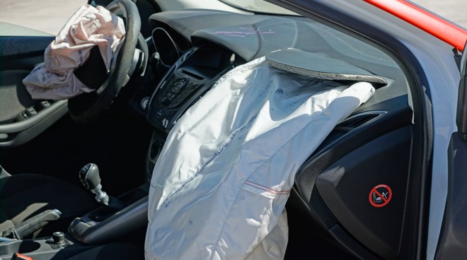 Deployed car airbags