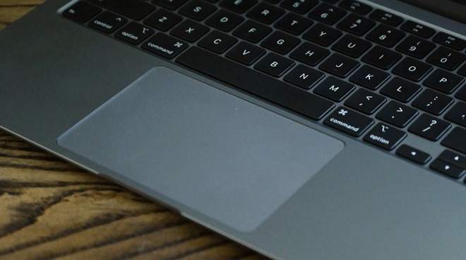 The trackpad of a MacBook Air