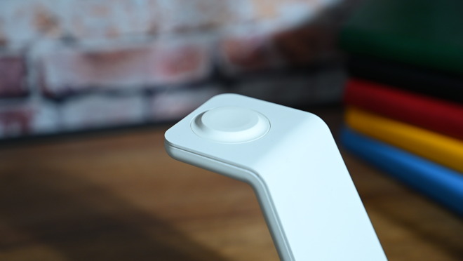 The built-in Apple Watch charging puck