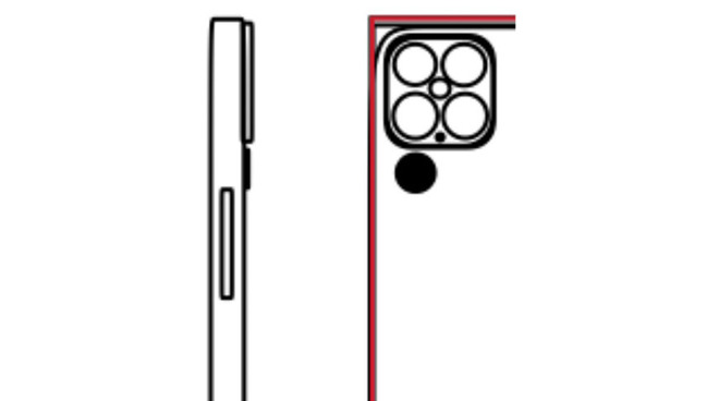 The image of the supposed 'iPhone 13' camera bump and LiDAR sensor.