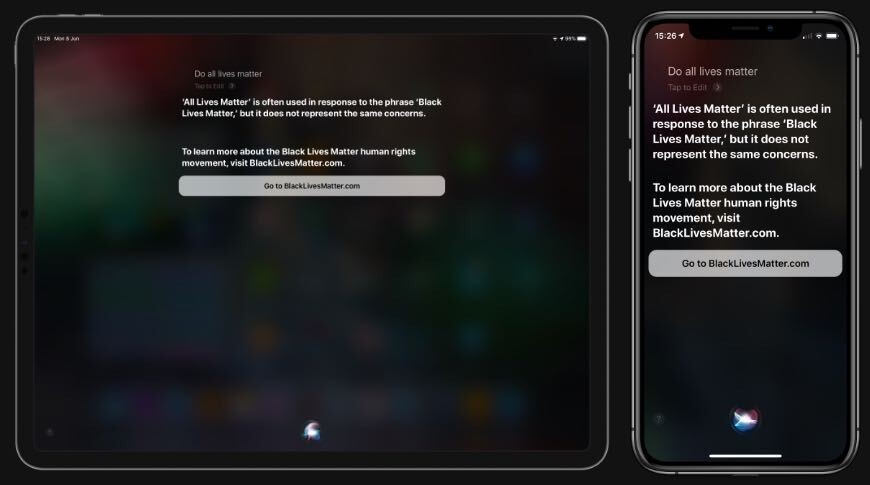 Siri's new respone to the question 