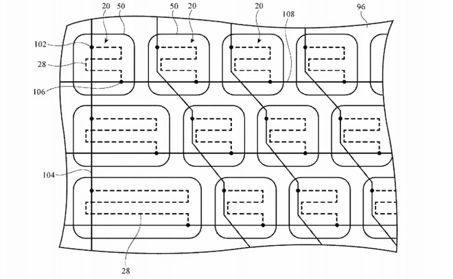 The piezoelectric traces could be used to detect key presses, not just to provide haptic feedback.