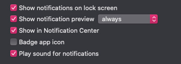 Notification preferences