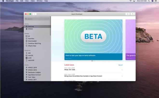 The new Apple Developer for macOS. Credit: Apple