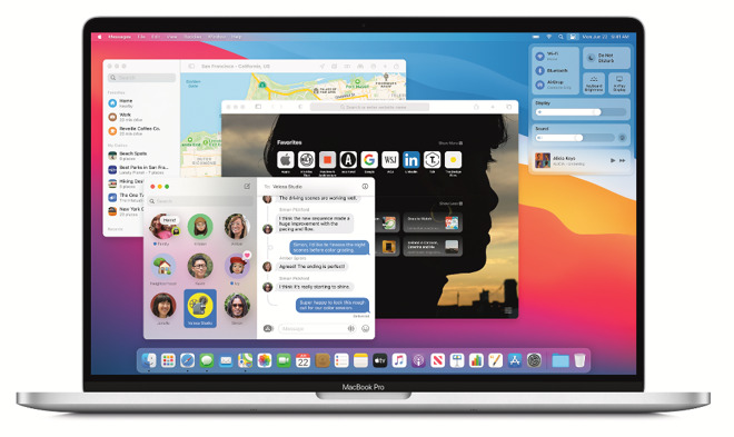 Apple Maps, Messages, Safari, and Control Center are all redesigned for macOS Big Sur