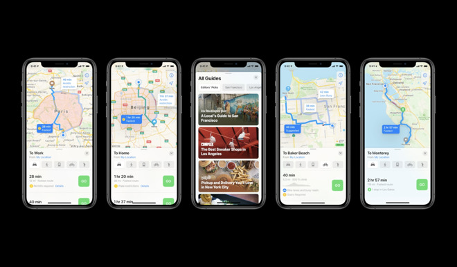 Guides and green features in Apple Maps for iOS 14
