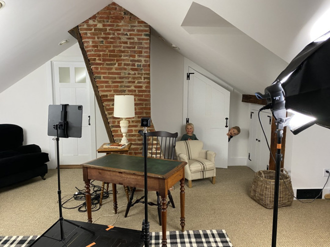Seth Meyers' attic studio (Source: Seth Meyers/Los Angeles Times)