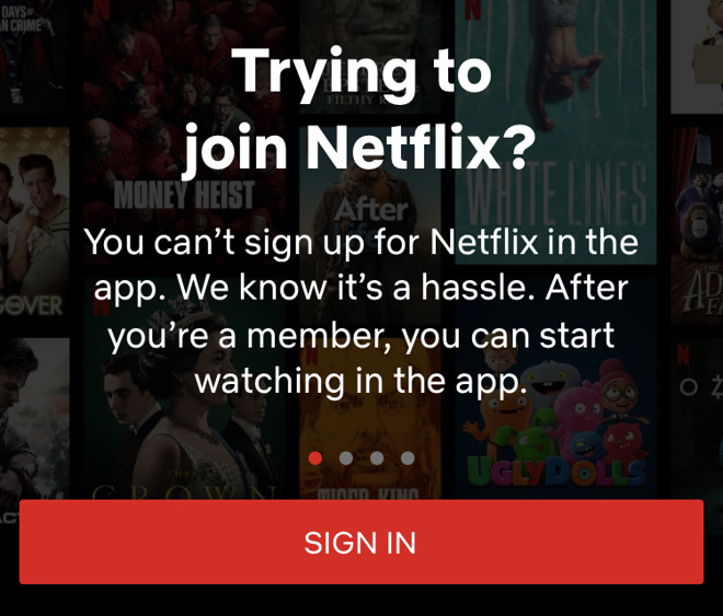 Netflix's iOS app does nothing at all, unless you sign up