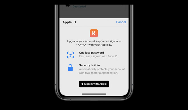 Sign in with Apple in the Kayak app