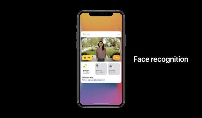 HomeKit Secure Video will support smart face recognition technology. Credit: Apple