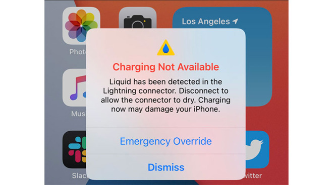 iOS 14 Liquid Warning