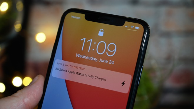 Apple Watch charging notification