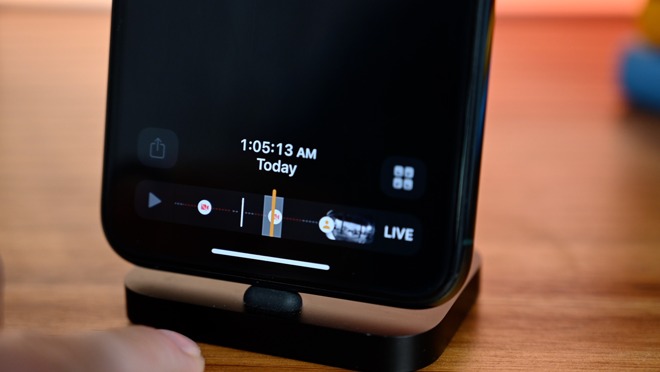 Offline time denoted in a HomeKit Secure Video camera's timeline