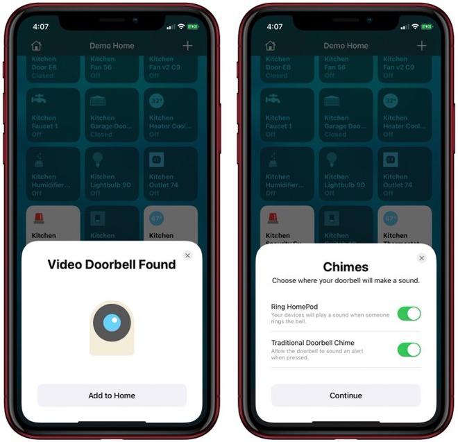 Adding a HomeKit video doorbell. Images credit: Rayan Khan