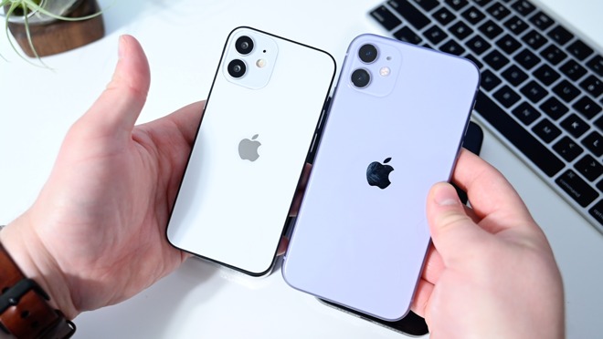iPhone 11 (right) versus iPhone 12
