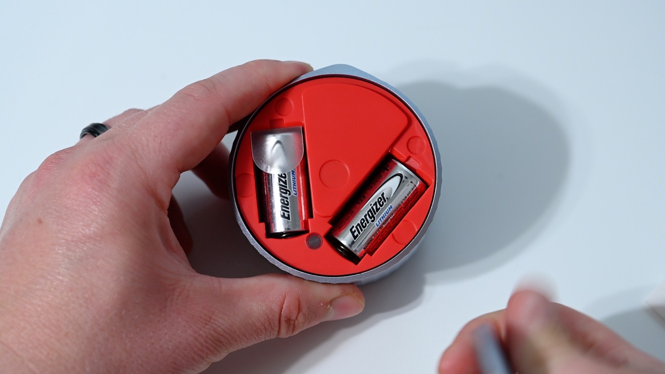 A pair of CR123 batteries in the August Wi-Fi Smart Lock