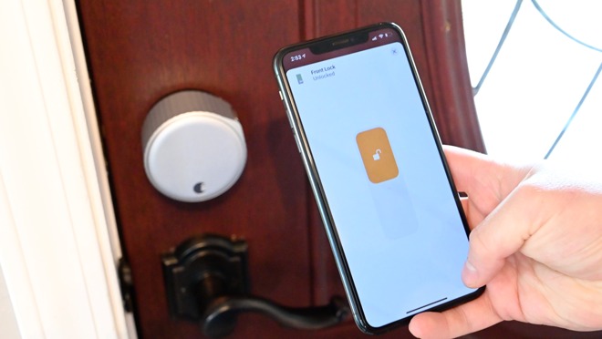 The August lock appearing in the Home app