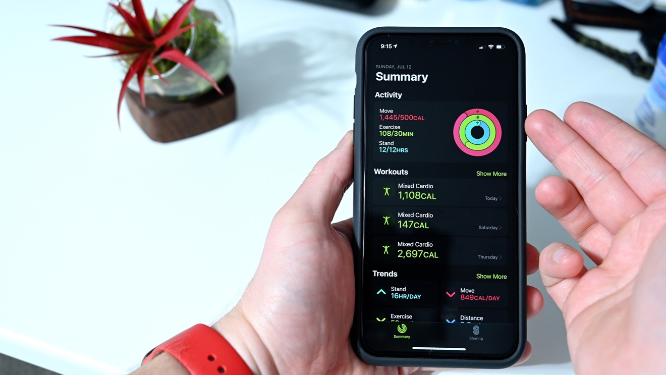 Redesigned Summary tab in the Fitness app
