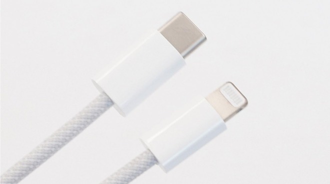 White braided Lightning cable