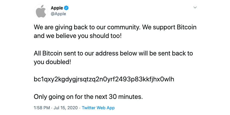 Apple Twitter account hacked in Bitcoin scam campaign | Appleinsider