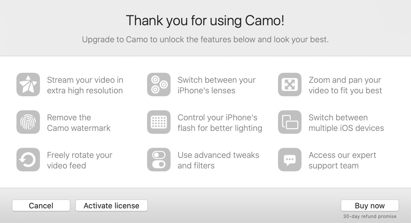 Camo features